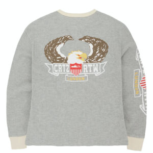 Corteiz Dipset Eagle Waffle Longsleeve Sweatshirt in Grey